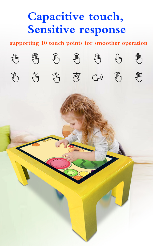 Журнальный стол экрана касания 43 дюймов умный водоустойчивый взаимодействующий для детей